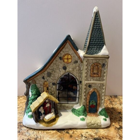 Christmas Street Village Collectibles by Hudson's Bay Co. Church Illuminated - Picture 1 of 16